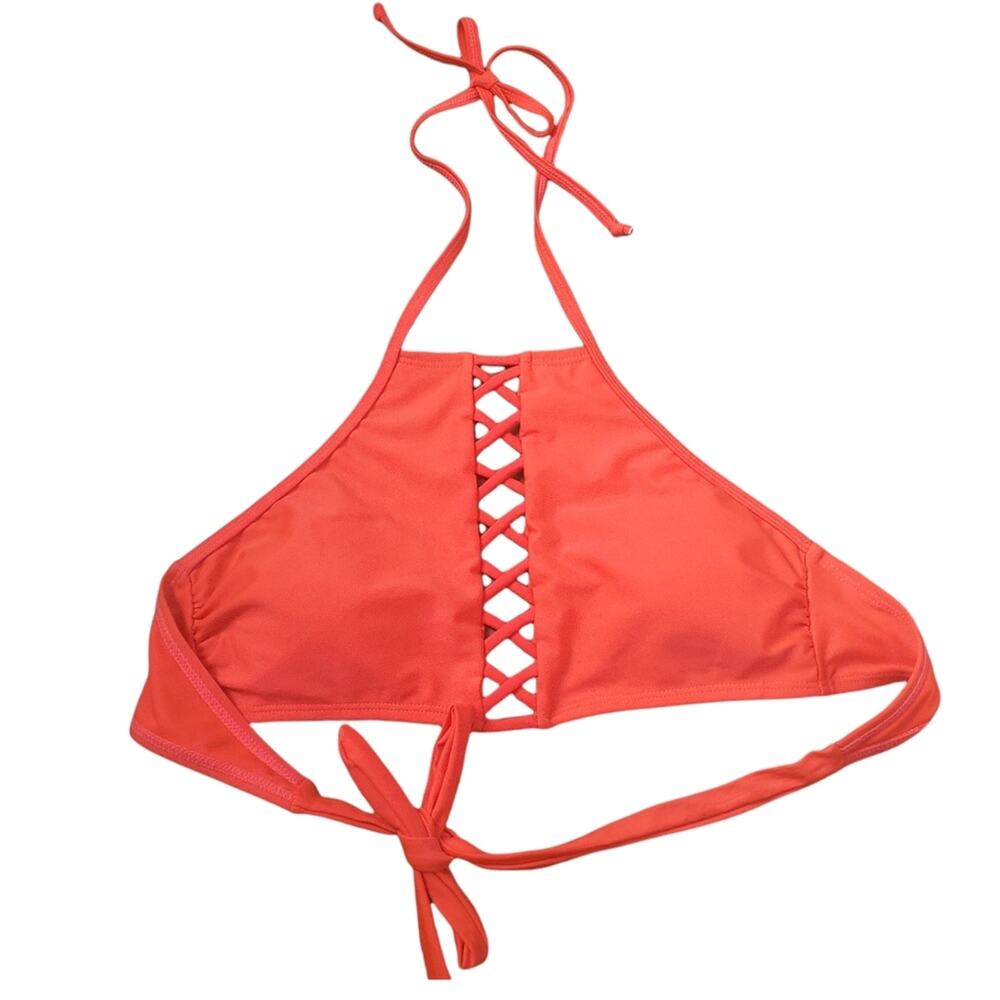 🔥 LIVE LOVE DREAM AEROPOSTALE HIGH NECK BIKINI TOP NEW WITHOUT TAGS MEDIUM RED